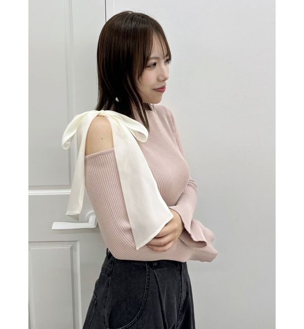 dazzlin「ワンショルリボンニットトップス」|ニット・セーター|