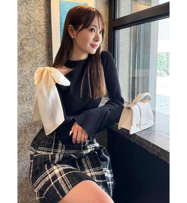 dazzlin「ワンショルリボンニットトップス」|ニット・セーター|