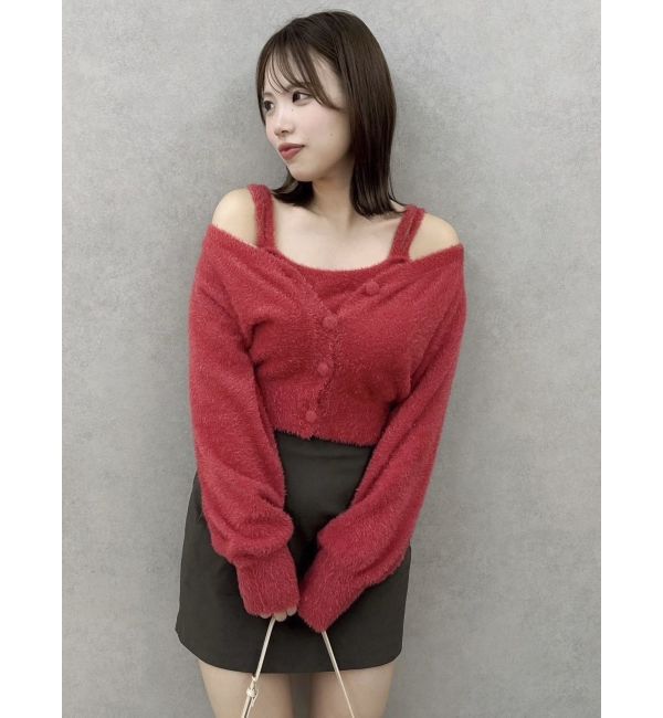 dazzlin「ミニシャギーラメニットカーデトップス」|カーディガン|