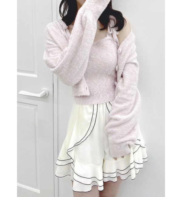 dazzlin「ミニシャギーラメニットカーデトップス」|カーディガン|