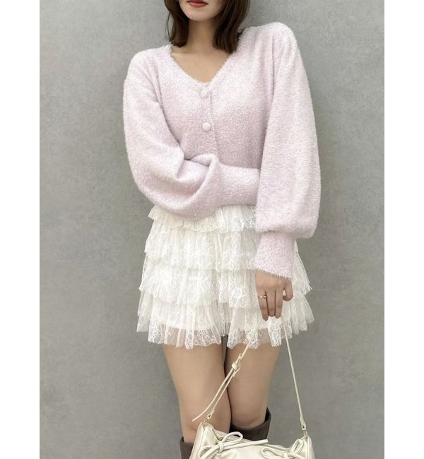 dazzlin「ミニシャギーラメニットカーデトップス」|カーディガン|