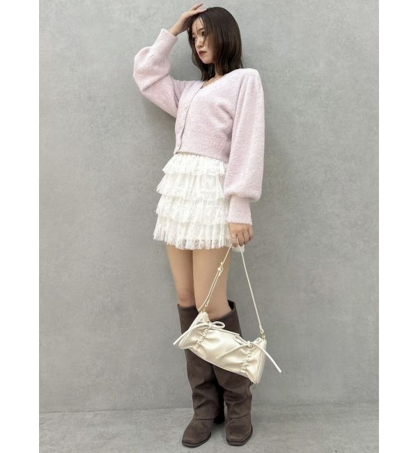 dazzlin「ミニシャギーラメニットカーデトップス」|カーディガン|