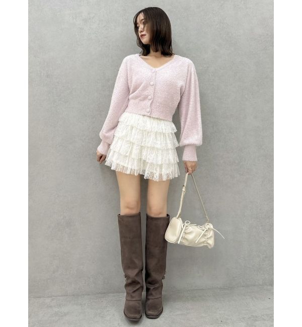 dazzlin「ミニシャギーラメニットカーデトップス」|カーディガン|