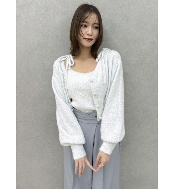 dazzlin「ミニシャギーラメニットカーデトップス」|カーディガン|