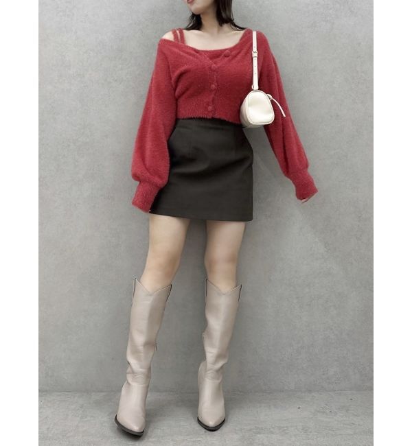 dazzlin「ミニシャギーラメニットカーデトップス」|カーディガン|