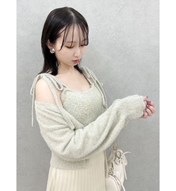 dazzlin「ミニシャギーラメニットカーデトップス」|カーディガン|