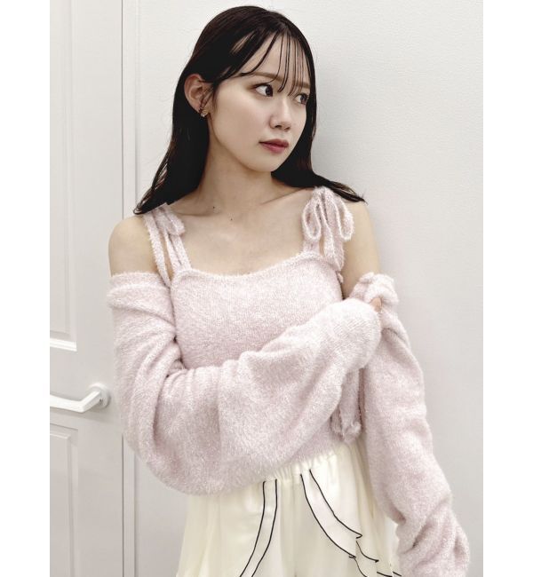 dazzlin「ミニシャギーラメニットカーデトップス」|カーディガン|