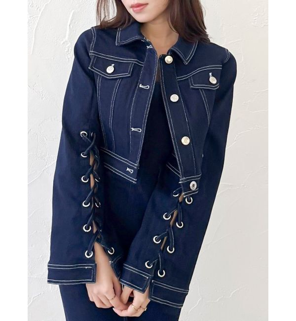 dazzlin「デニムシャツボレロジャケット」|デニムジャケット|インディゴ