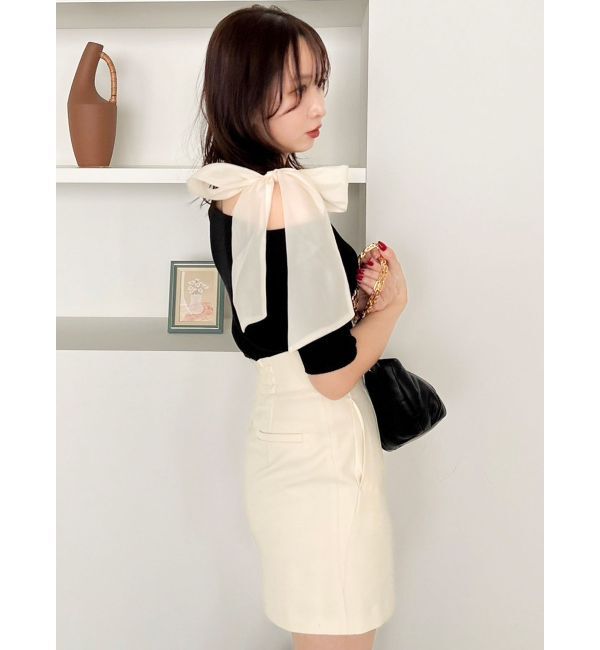 dazzlin「半袖ワンショルリボンニットトップス」|ニット・セーター|