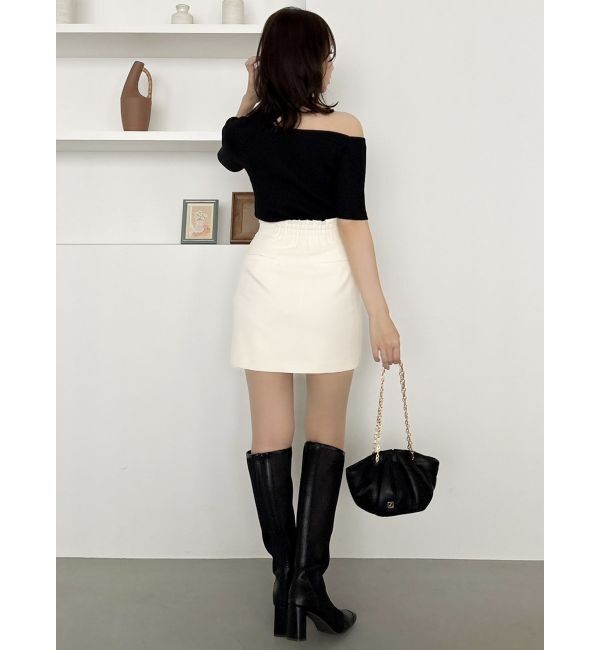 dazzlin「半袖ワンショルリボンニットトップス」|ニット・セーター|