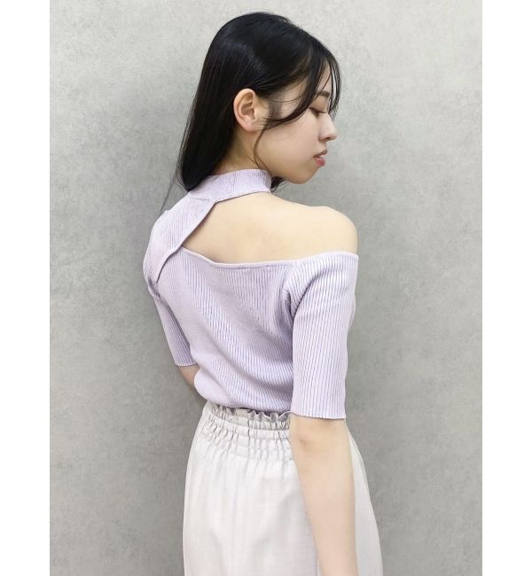 dazzlin「半袖ワンショルリボンニットトップス」|ニット・セーター|