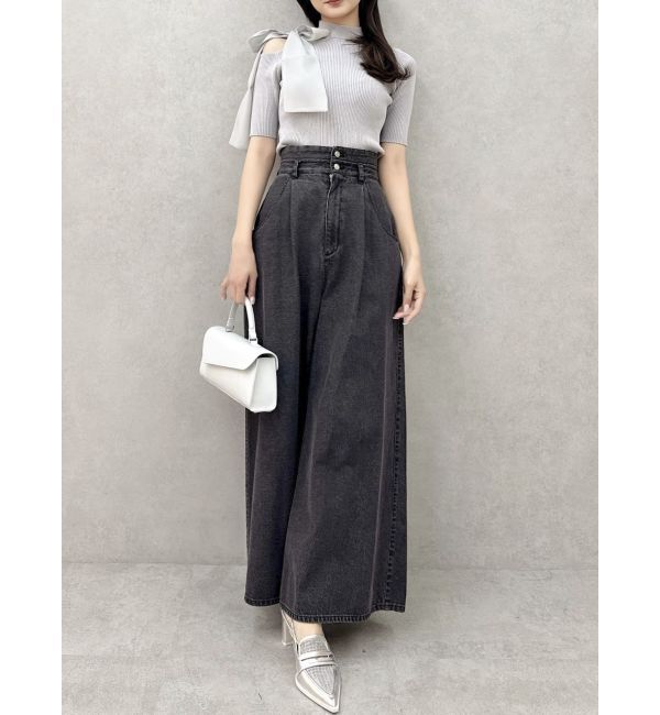 dazzlin「半袖ワンショルリボンニットトップス」|ニット・セーター|