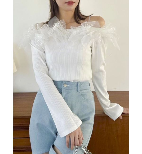 dazzlin「オフショルリボンカットトップス」|Tシャツ・カットソー|