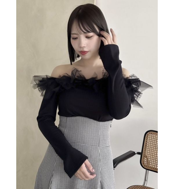 dazzlin「オフショルリボンカットトップス」|Tシャツ・カットソー|