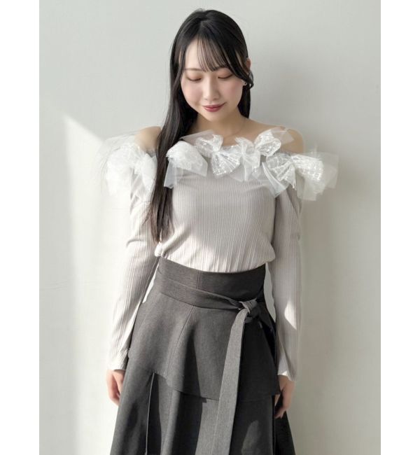 dazzlin「オフショルリボンカットトップス」|Tシャツ・カットソー|