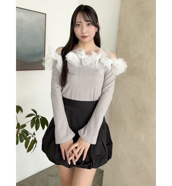 dazzlin「オフショルリボンカットトップス」|Tシャツ・カットソー|