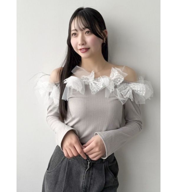 dazzlin「オフショルリボンカットトップス」|Tシャツ・カットソー|