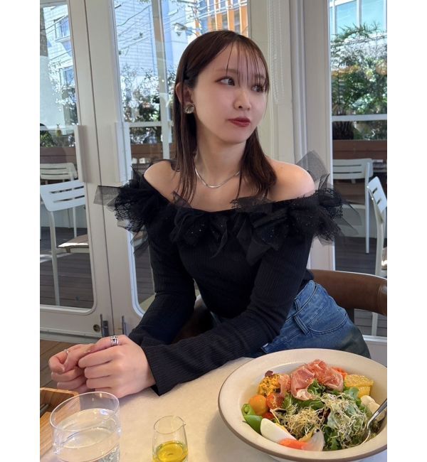 dazzlin「オフショルリボンカットトップス」|Tシャツ・カットソー|