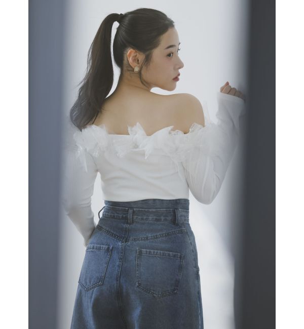 dazzlin「オフショルリボンカットトップス」|Tシャツ・カットソー|