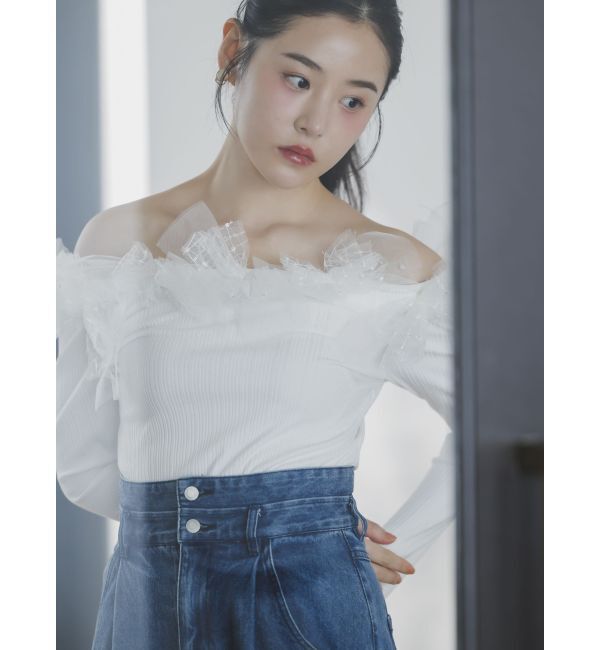 dazzlin「オフショルリボンカットトップス」|Tシャツ・カットソー|