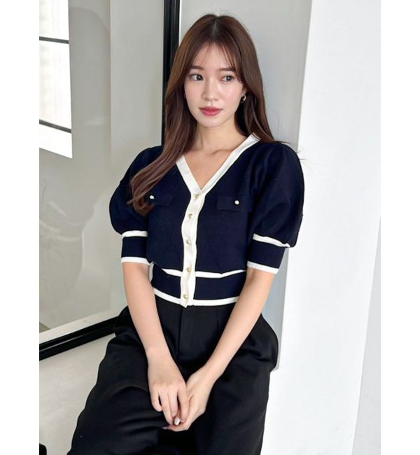 dazzlin「半袖マリンカーデトップス」|カーディガン|