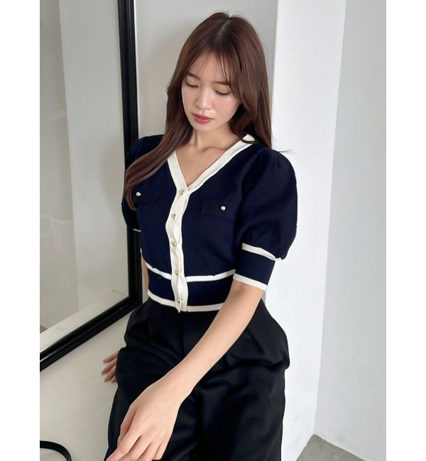 dazzlin「半袖マリンカーデトップス」|カーディガン|