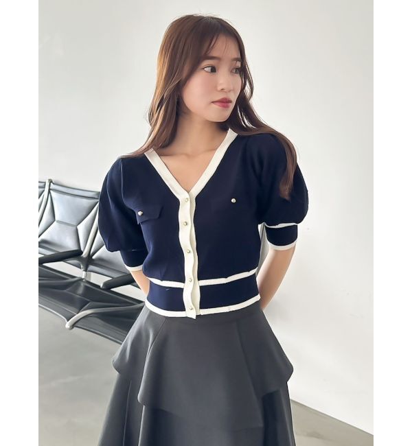 dazzlin「半袖マリンカーデトップス」|カーディガン|