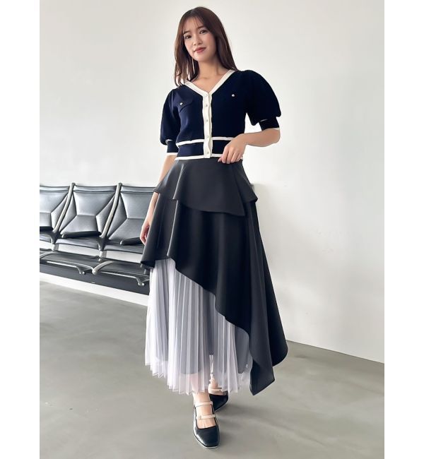 dazzlin「半袖マリンカーデトップス」|カーディガン|