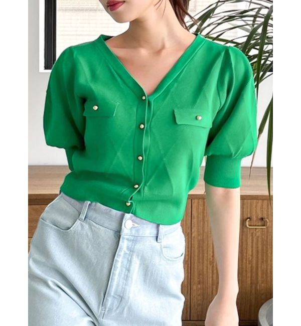 dazzlin「半袖マリンカーデトップス」|カーディガン|