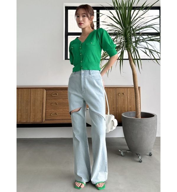 dazzlin「半袖マリンカーデトップス」|カーディガン|