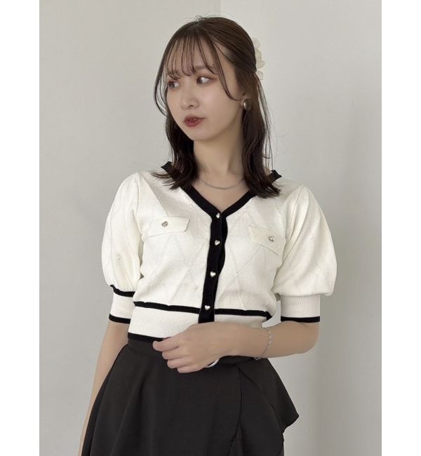 dazzlin「半袖マリンカーデトップス」|カーディガン|