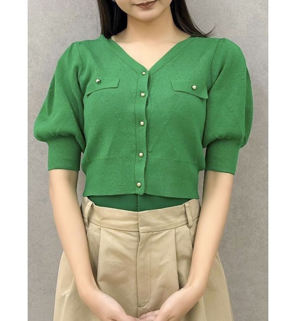 dazzlin「半袖マリンカーデトップス」|カーディガン|