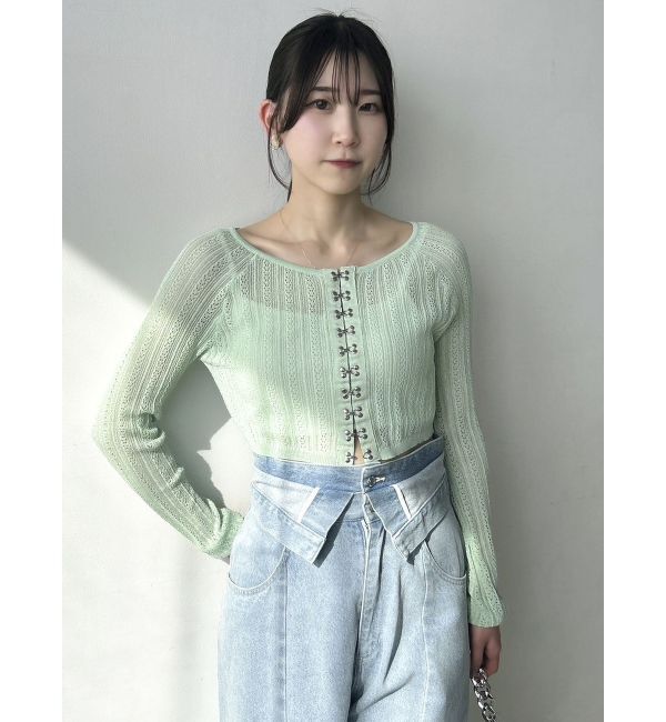 dazzlin「レースホックショートカーデ」|カーディガン|