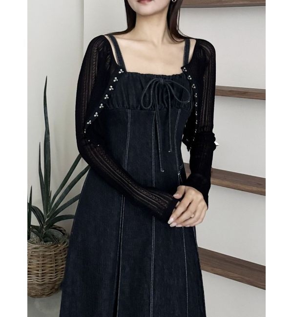 dazzlin「レースホックショートカーデ」|カーディガン|