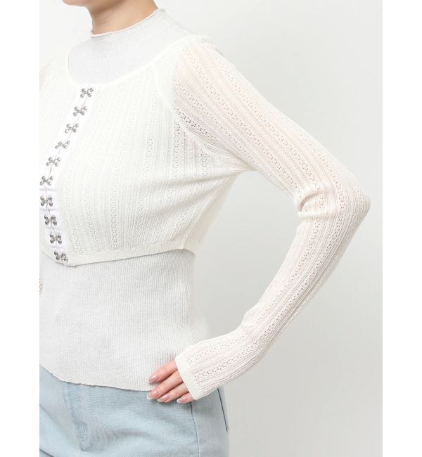 dazzlin「レースホックショートカーデ」|カーディガン|