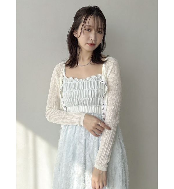 dazzlin「レースホックショートカーデ」|カーディガン|