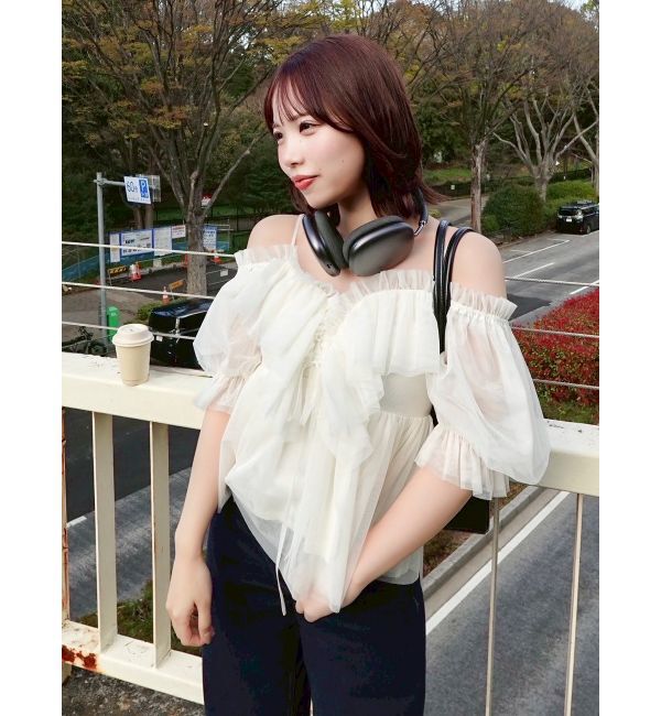 dazzlin「スクエアフリルペプラムブラウス」|シャツ・ブラウス|