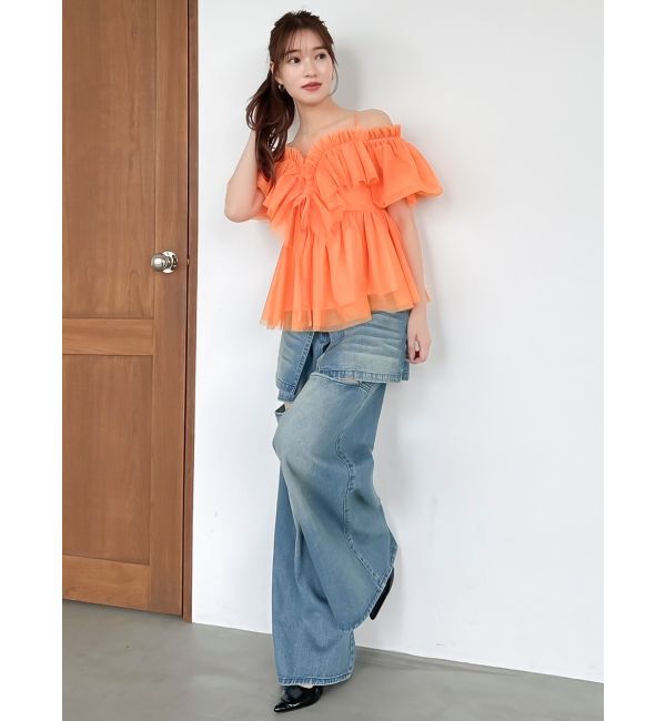 dazzlin「スクエアフリルペプラムブラウス」|シャツ・ブラウス|