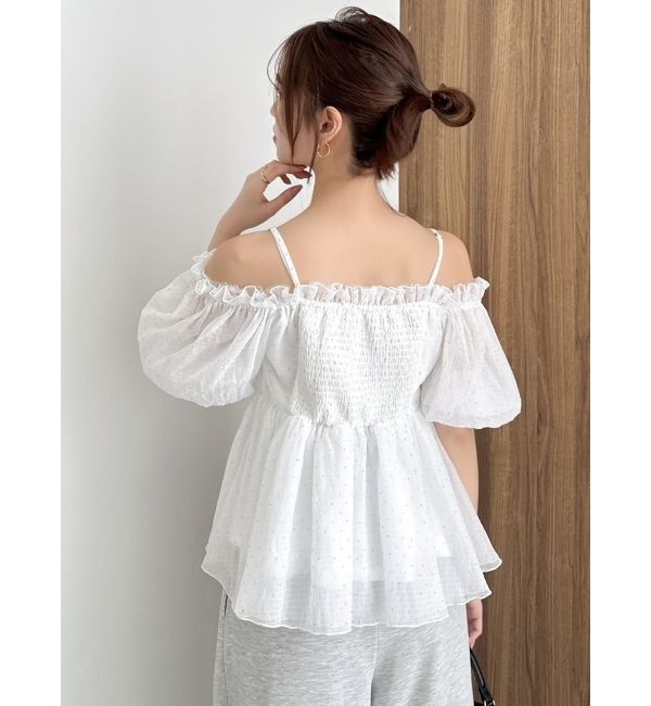 dazzlin「スクエアフリルペプラムブラウス」|シャツ・ブラウス|