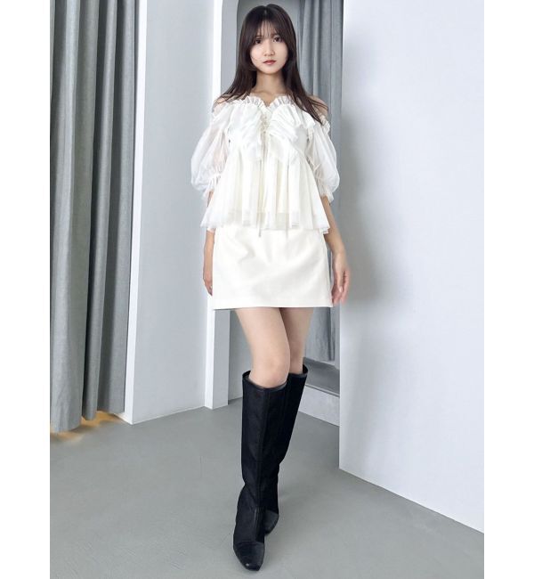 dazzlin「スクエアフリルペプラムブラウス」|シャツ・ブラウス|