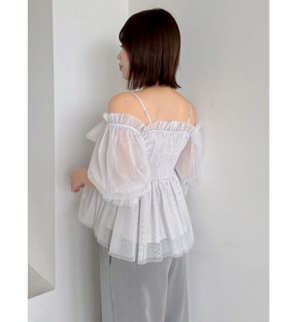 dazzlin「スクエアフリルペプラムブラウス」|シャツ・ブラウス|