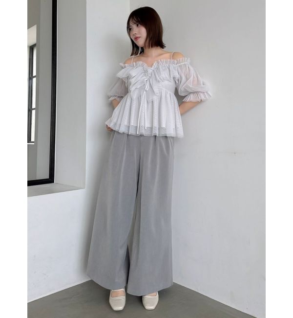 dazzlin「スクエアフリルペプラムブラウス」|シャツ・ブラウス|