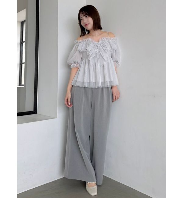 dazzlin「スクエアフリルペプラムブラウス」|シャツ・ブラウス|