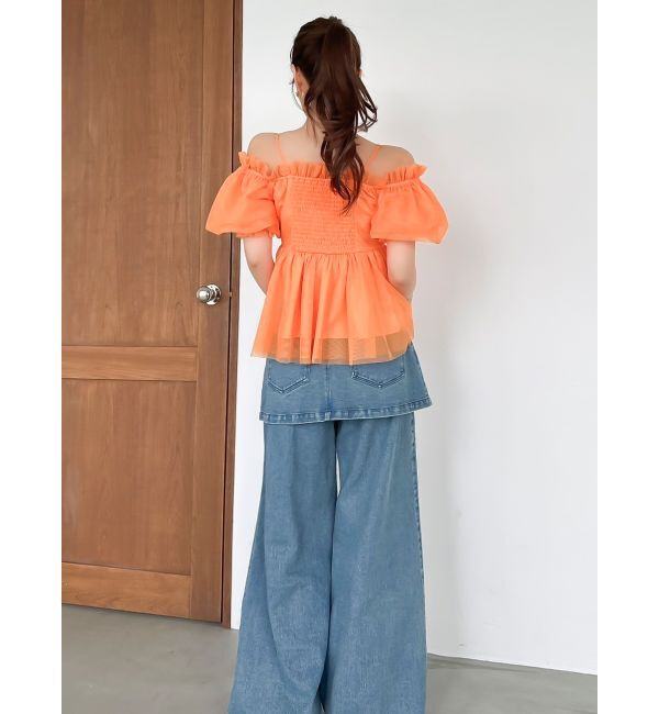 dazzlin「スクエアフリルペプラムブラウス」|シャツ・ブラウス|