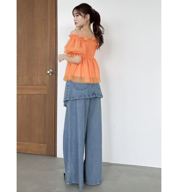 dazzlin「スクエアフリルペプラムブラウス」|シャツ・ブラウス|