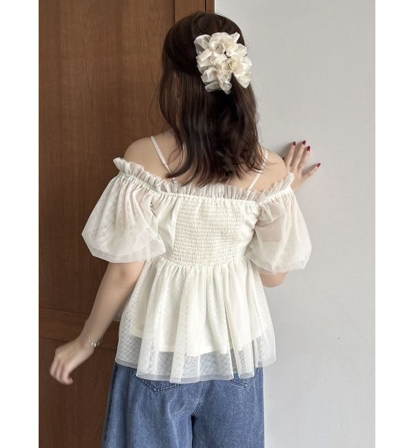 dazzlin「スクエアフリルペプラムブラウス」|シャツ・ブラウス|