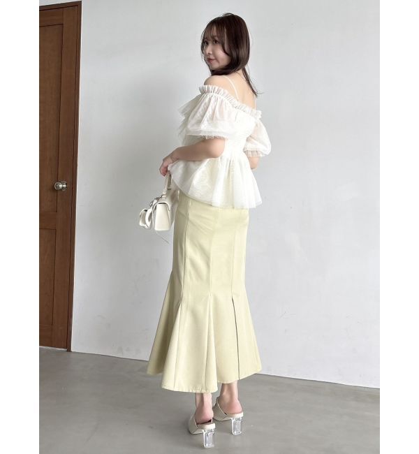 dazzlin「スクエアフリルペプラムブラウス」|シャツ・ブラウス|