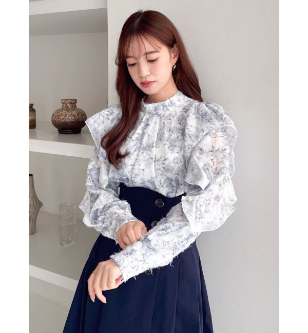 dazzlin「ヘアリーフラワーシフォンブラウス」|シャツ・ブラウス|