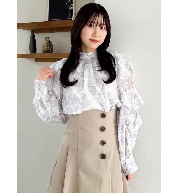dazzlin「ヘアリーフラワーシフォンブラウス」|シャツ・ブラウス|
