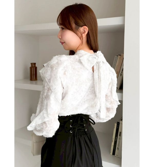 dazzlin「ヘアリーフラワーシフォンブラウス」|シャツ・ブラウス|